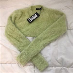 NastyGal Cropped Green Sweater